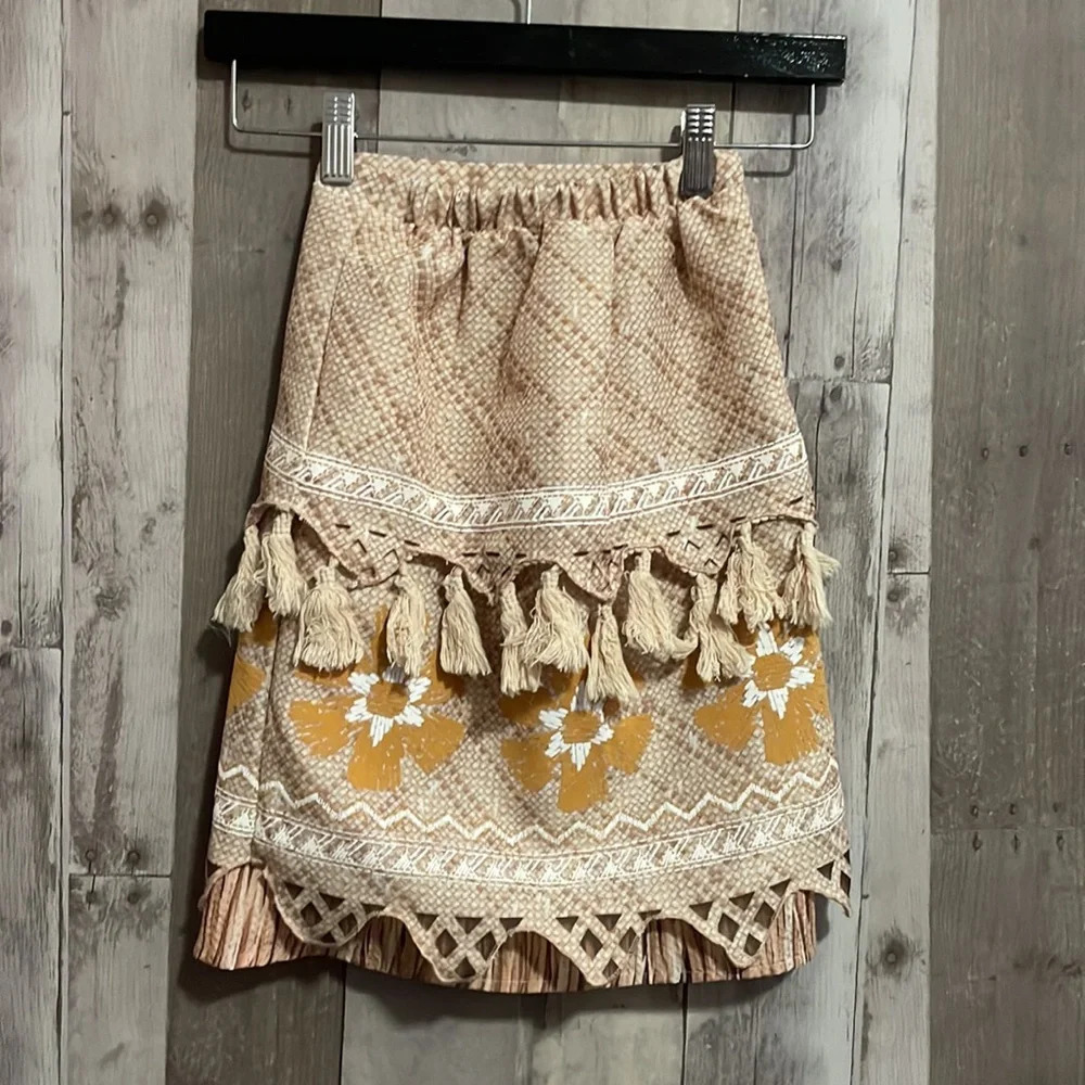 DISNEY STORE Moana Costume Skirt Tassel Kids Size 4 Floral Hawaiian & Bikini Top - Picture 7 of 11